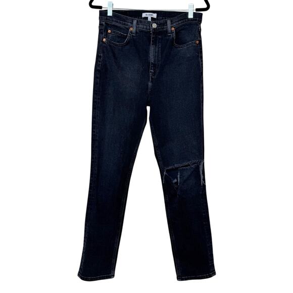 Re/done 70s Straight Jeans Washed Noir with Hole Size 29 - Picture 3 of 13